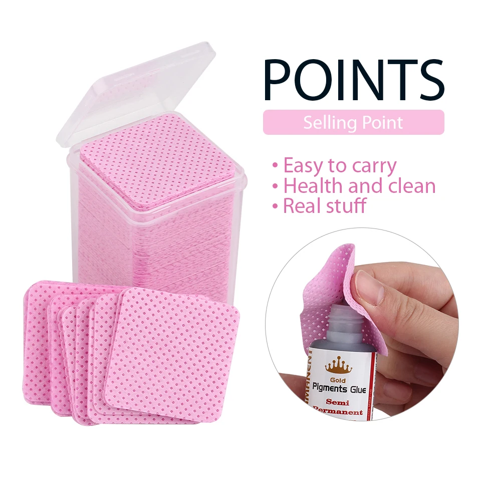 White Black Pink Heart Shaped Lint Free Lash Glue Wipe Dispenser