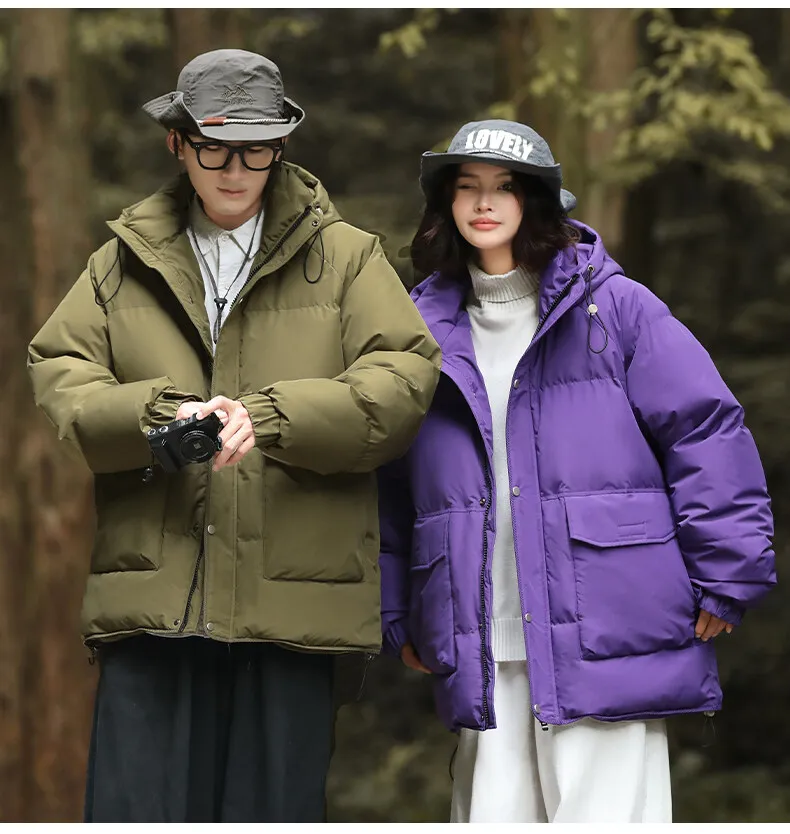 Puffer Jacket Oversized Winter Thick Warm Puff Men's Jacket Duck Down  Puffer Custom Logo Streetwear Winter Jacket Men Bubble