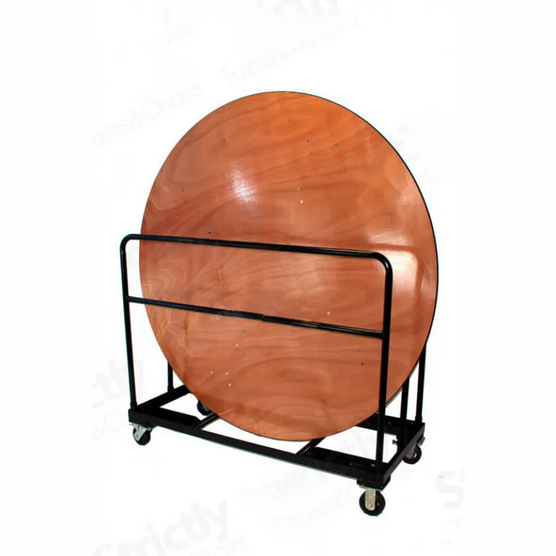 High Quality Heavy Duty Factory Sale Direct Moving Round Banquet Folding Table Cart Removable Serving Trolley