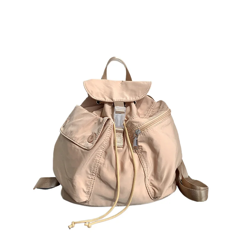 Versatile Women's Multi-Functional Nylon Backpack Fashionable Waterproof Anti-Theft Schoolbag for College Students