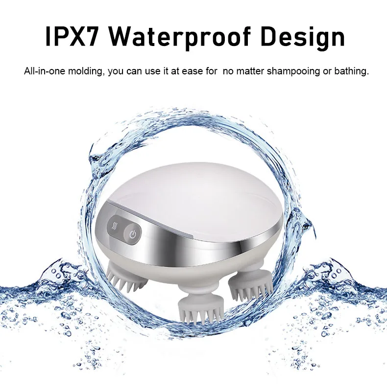 New Design Waterproof Head Scalp Massager Portable Wireless Electric Silicone Massage Tools Pet Head Massage Device
