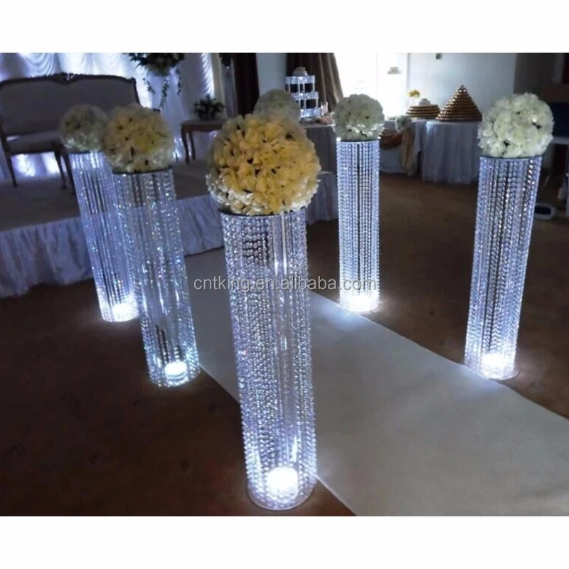 Crystal Flower Stand Wedding Road Lead Acrylic Centerpiece For Event