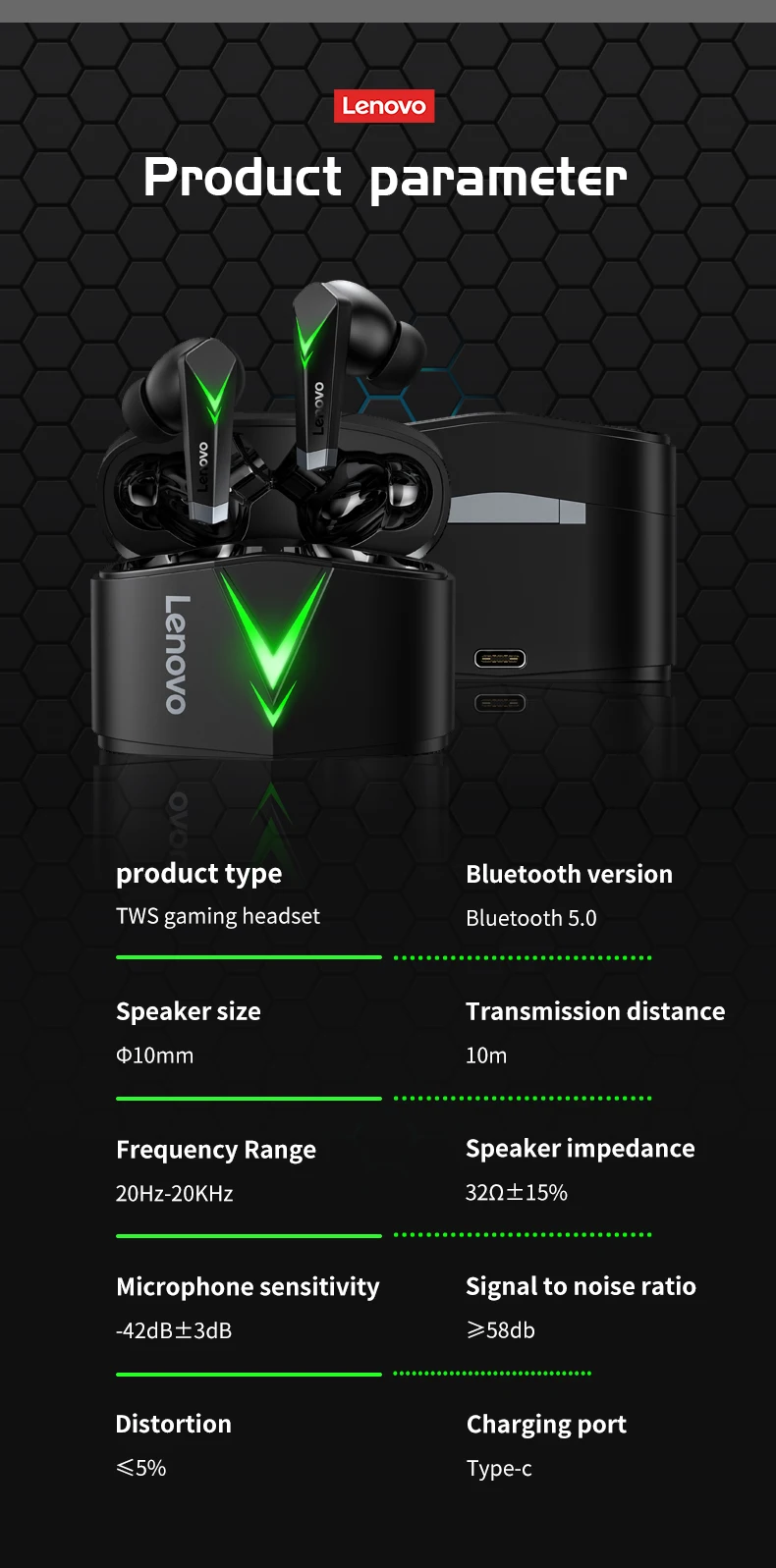 Lenovo Lp6 Earphone Nirkabel Game 2021 