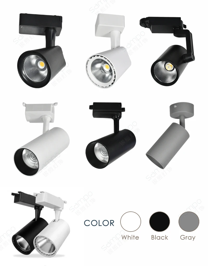 Высококачественный светодиодный прожектор с рельсовой дорожкой, антибликовый Светодиодный прожектор COB с литой под давлением алюминиевым корпусом, прожекторы, соответствуют требованиям 10 Вт-40 Вт