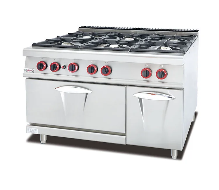 Commercial Gas Range With 6burner & Oven Kitchen Appliance Bakery Gas