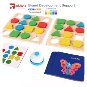 Wholesale Wooden Kids Educational Toys Shape Color Matching Geometry Jigsaw Puzzle Toy for Kid