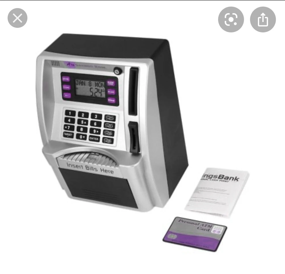 新纸箱atm小猪钥匙钱箱，带密码硬币银行锡罐