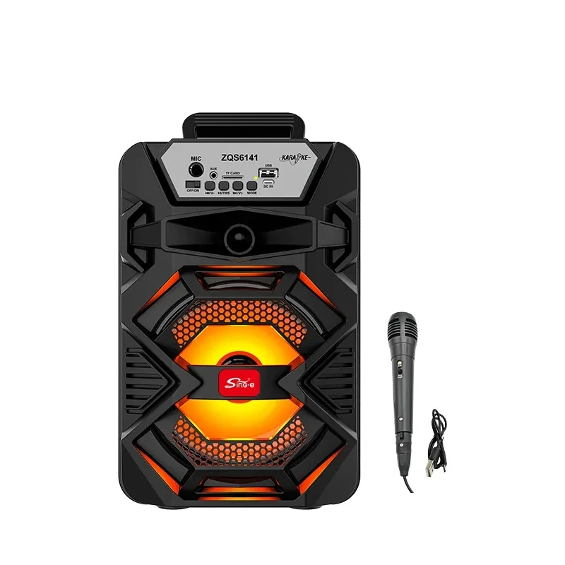 ZQS6141 Portable Outdoor Bluetooth Karaoke Speaker with Microphone