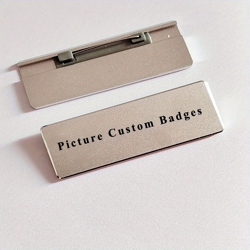 Custom Engraved Metal Gold Name Badges Tag Pins American Flag Aluminum ID Volunteer Paramedic Pins