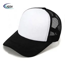 Wholesale Adjustable Plain Trucker Mesh Cap Custom Men Foam Mesh Baseball Cap Foam Plain 5 Panel Trucker Hat High Quality
