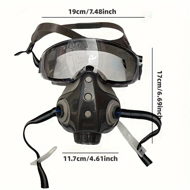 Gas Mask with Safety Goggles Safety Goggle Chemical Respirator Set Double Filters