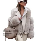 New Arrival Fashion Luxury Winter Warm Real Fur Jacket Women Genuine Leather Fox Fur Coat