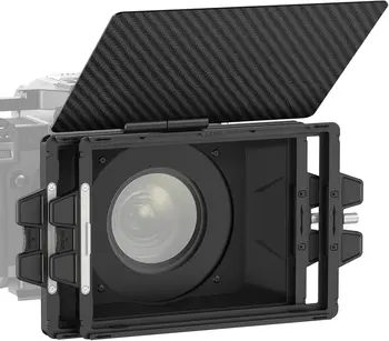 NEEWER Mini Matte Box with Two 4"x5.65" Filter Trays, Carbon Fiber Flag, 4 Circular Lens Ring Adapters (67/72/77/82mm)