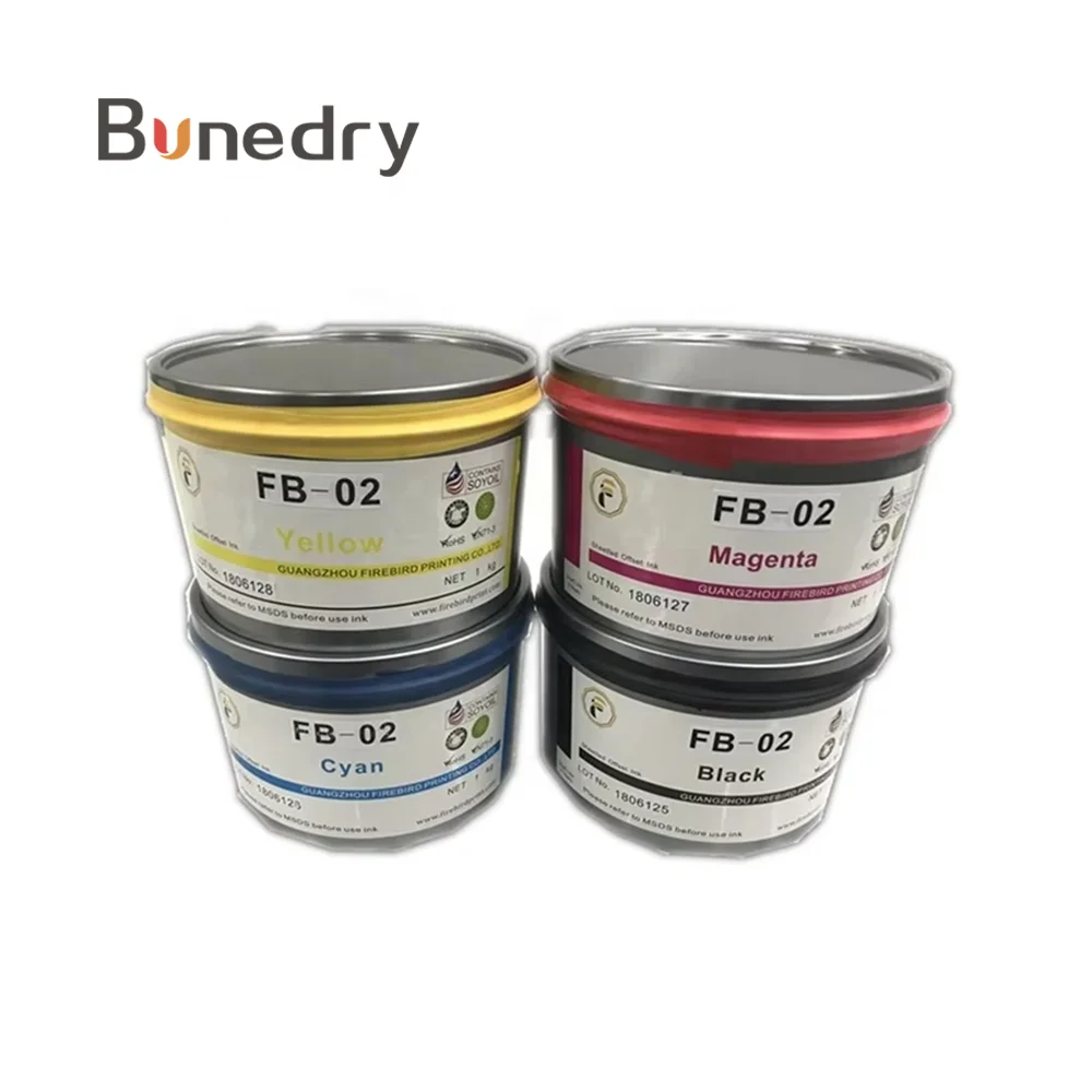 Eco-friendly Offset Printing Ink FB-02 High Gloss Soya Offset Printing CMYK Ink
