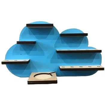 Customized Children Room Wall Decoration Wall Mounted Blue Cloud Wooden Toniebox Music Box Rack