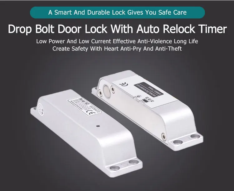 12v Mini Electronic Sliding Bolt Lock Fail Security Electric Drop Bolt