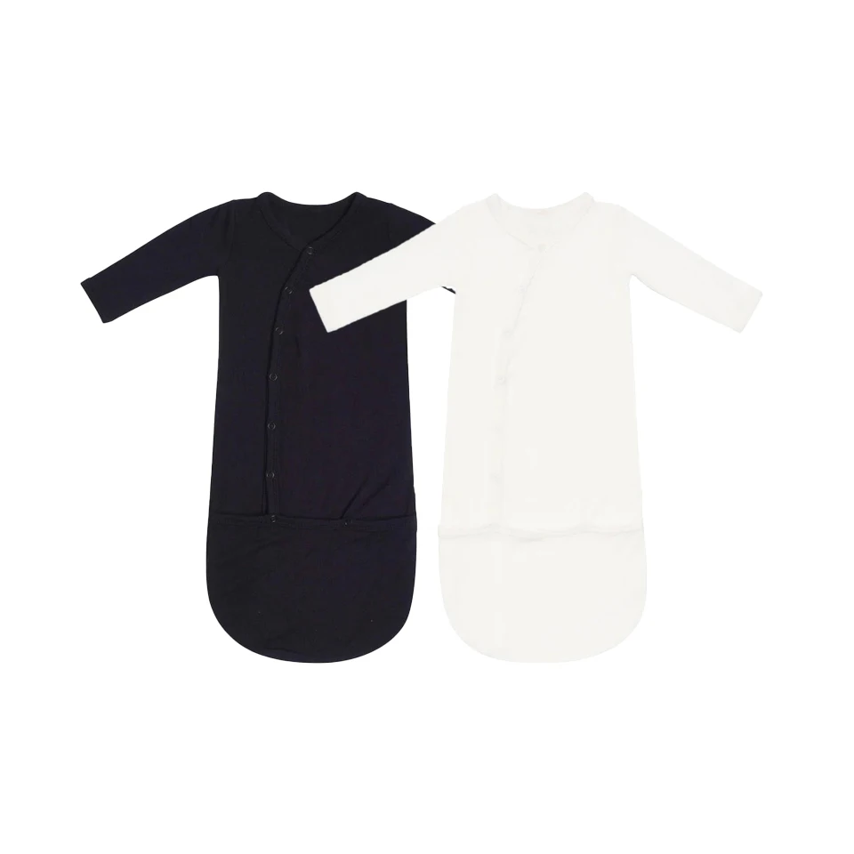 Baby Bamboo Fiber Solid Color Sleeping Bag Unisex Winter Long Sleeved Onepiece Sleeping Sack