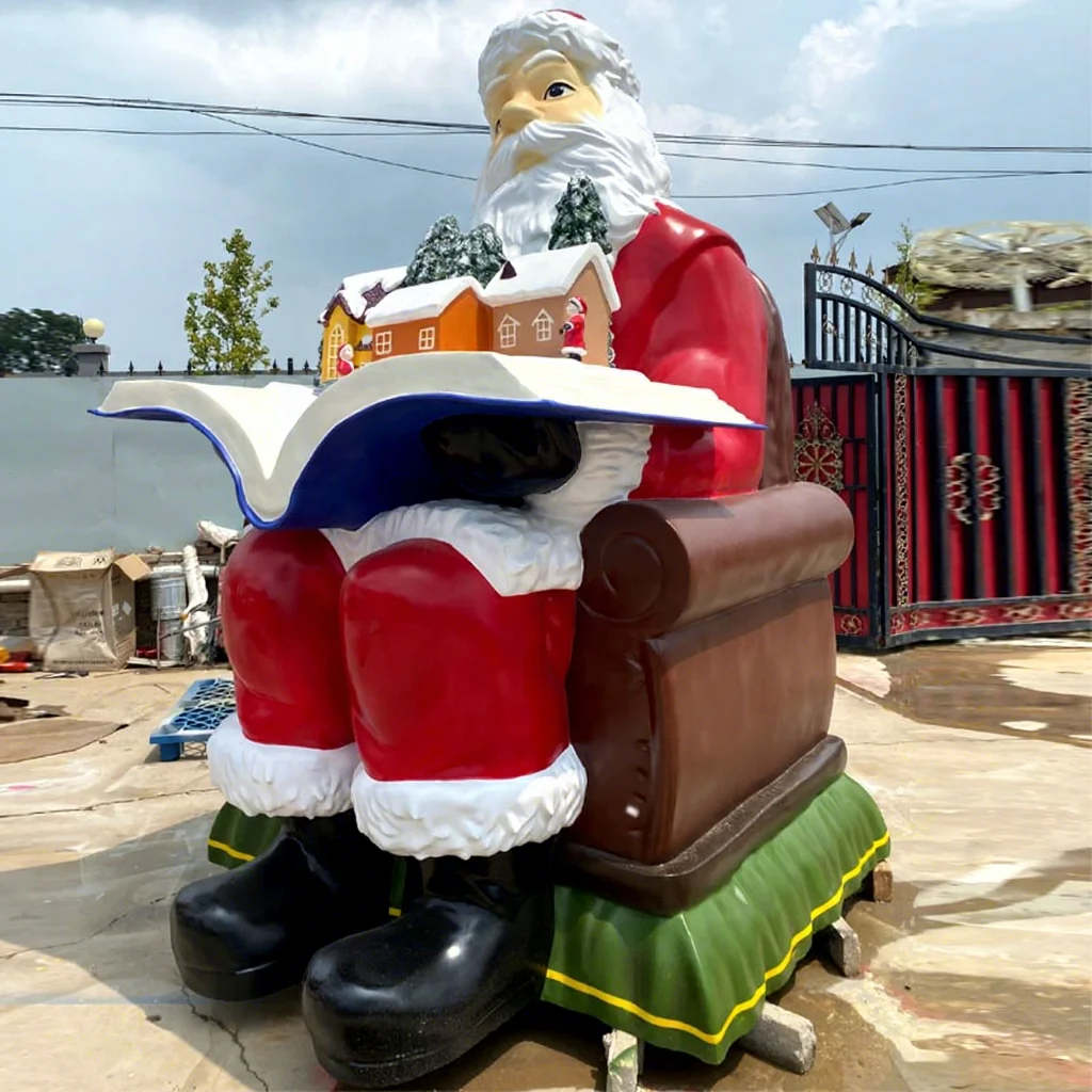 Decorazioni Natalizie, Statua di Babbo Natale a Grandezza Naturale in Vetroresina, Statue di Babbo Natale in Resina, Cappelli da Babbo Natale