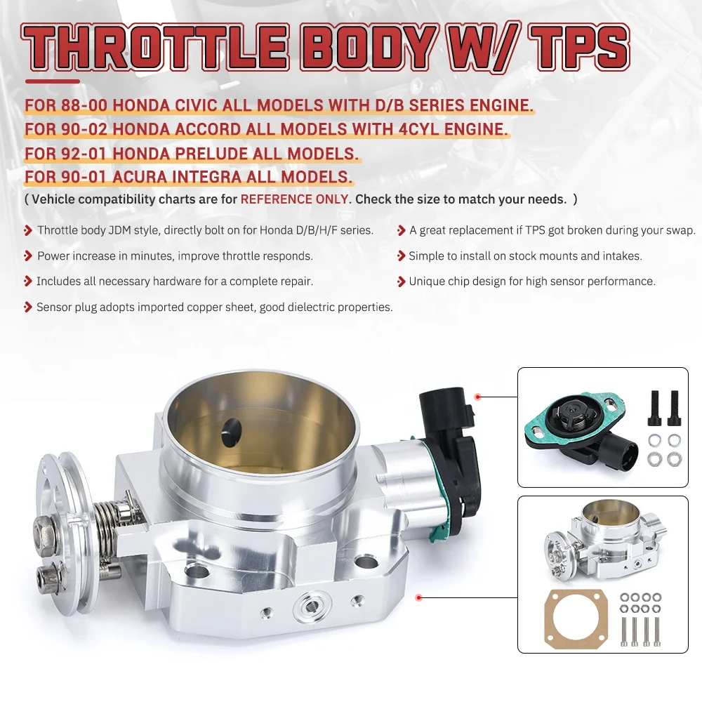 70MM THROTTLE BODY+TPS THROTTLE BODY POSITION SENSOR FOR HONDA B16