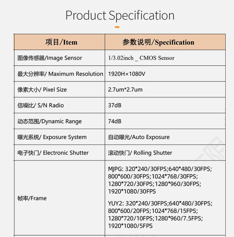 DGZX Customized 2MP 1080P Android Robot HD Wide Angle Face Recognition Compact USB Camera Module GC2083插图2