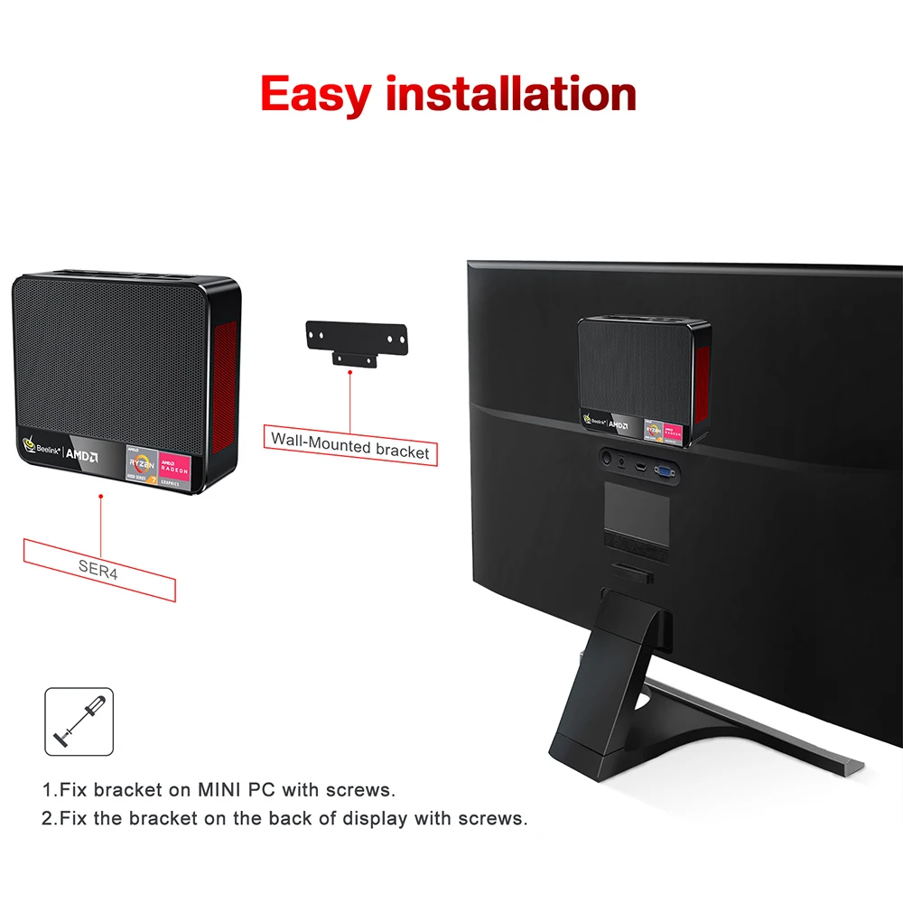 Beelink SER4 Mini PC AMD R7 4800U 16GB 500G Office Mini Computer