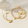 Conjunto de Oro (pendientes de aro + collar + pulsera)