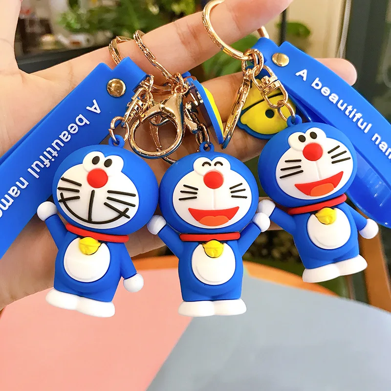 Promotional Pvc Car Key Ring Cartoon 3d Doll Lovely Doraemon Bell Bag Phone Pendant Key Chain With Wrist Strap Gifts Wholesale Buy Promotional Pvc Car Key Ring Cartoon 3d Doll Lovely Doraemon