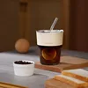 vertical bar transparent + cup cover + lid + straw + color box