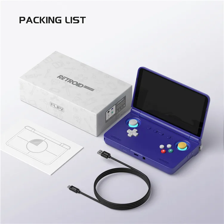【ほぼ新品】Retroid Pocket Flip2 グレー 16bit カラー 中華ゲーム機「Retroid Pocket Flip 2」レビュー｜クラムシェル