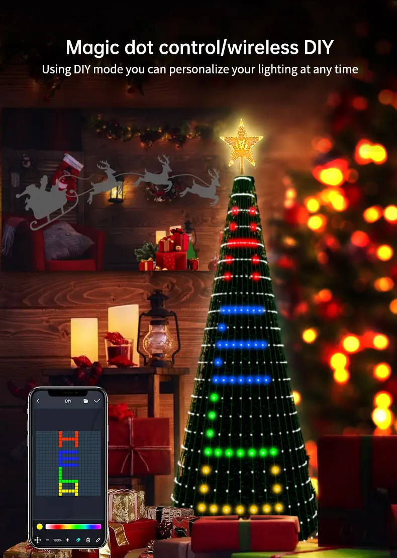 App Smart 1.5m Led Christmas Tree With Led Lights Included Led Light