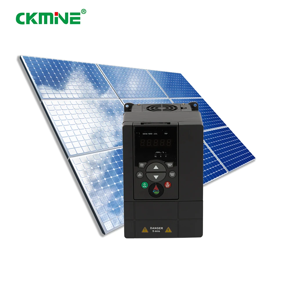 CKMINE Water Pump Inverter MPPT 0.75KW 1HP 220V VFD Single DC to Three Phase AC 4.2A Output Off Grid Solar vfd for Irrigation