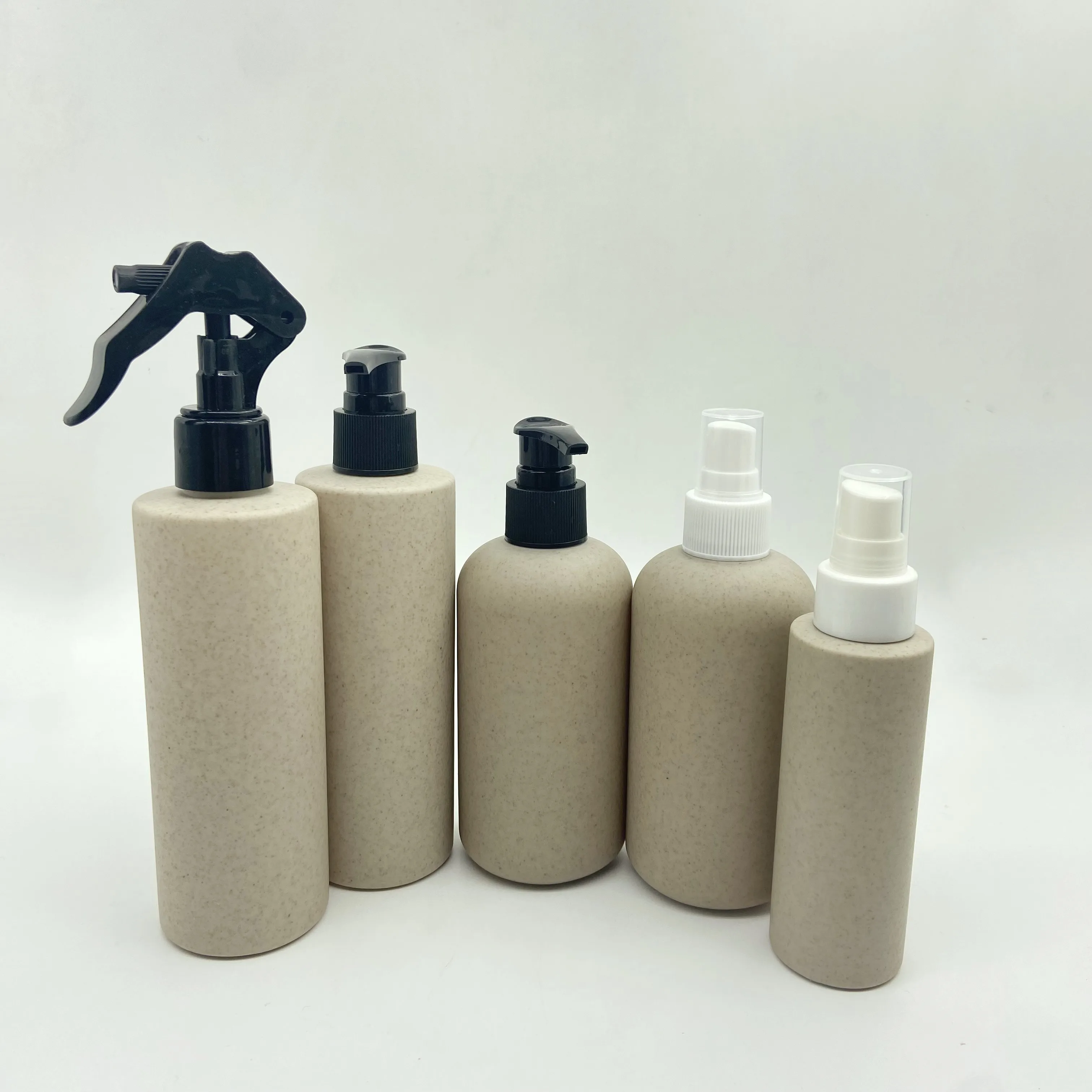 Eco Friendly Degradable Biodegrade Material Sugar Cane Wheat Straw Cosmetic Bottle