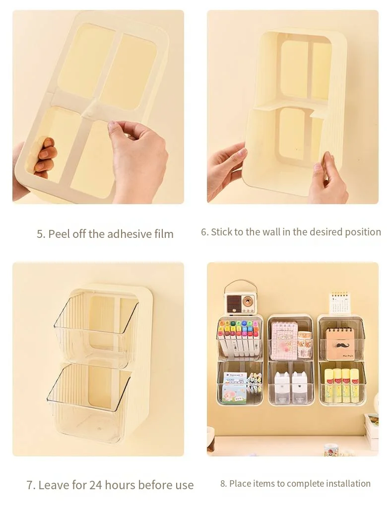 Desk office drawer stationery storage box Tea bag coffee milk tea storage bathroom can be wall hanging organizer box details