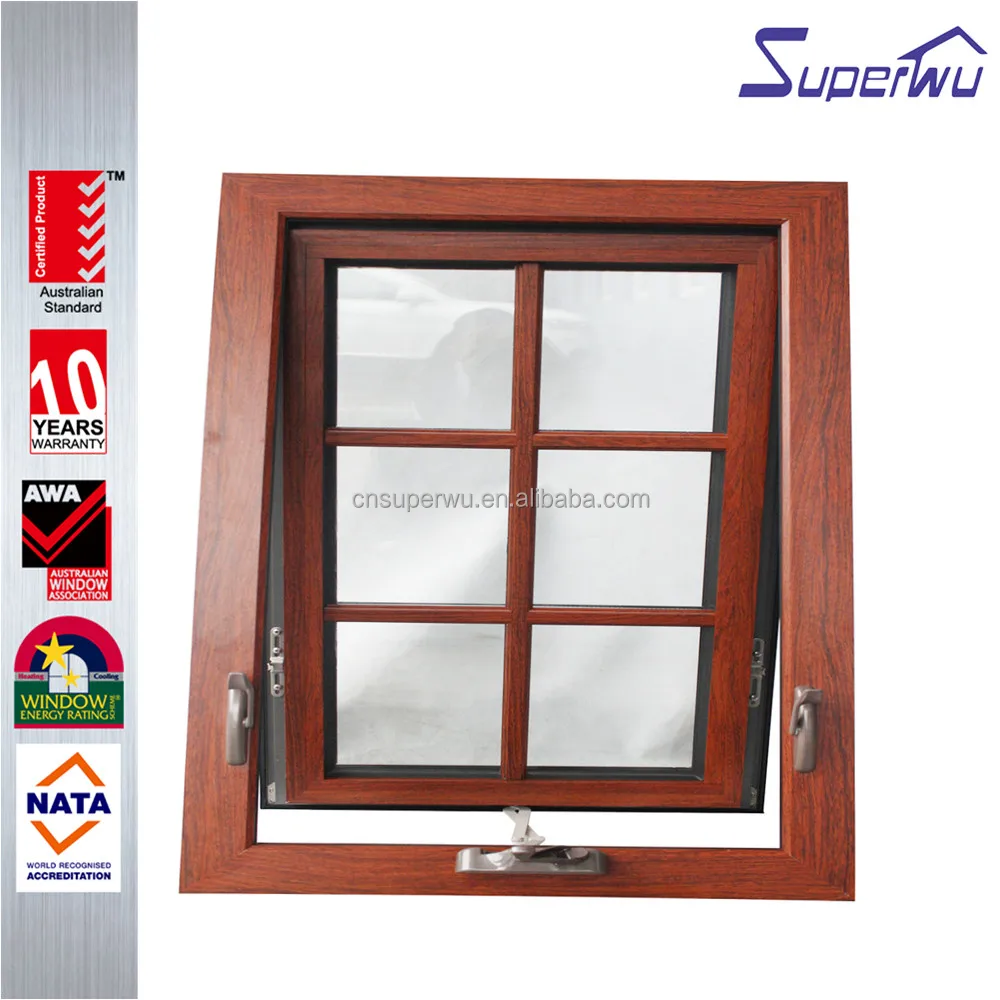 America Standard Double Tempered Glass Aluminum Awning window with NFRC certifications
