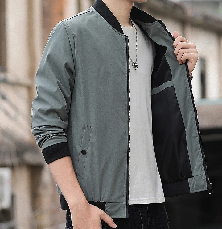 2024 new men clothing spring autumn Slim collar simple custom men's jacket_voghion.com