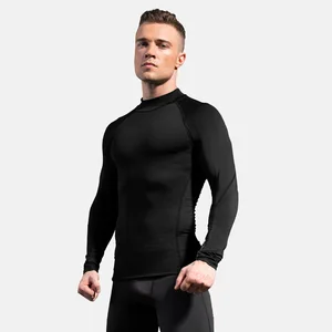 Men's High Neck Fitness Long Sleeve PRO Sports Running Long Sleeve T-shirt