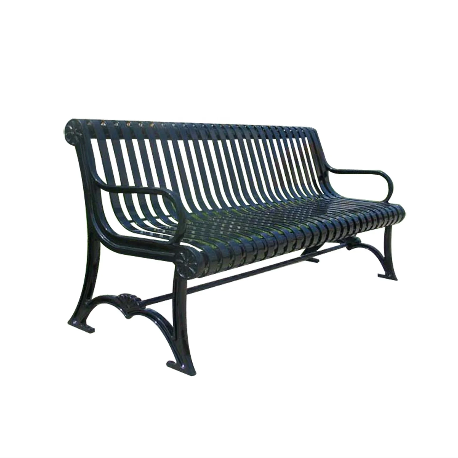 Wrought Iron Garden Bench With Flat Bar Seating Buy Wrought Iron Garden Bench
