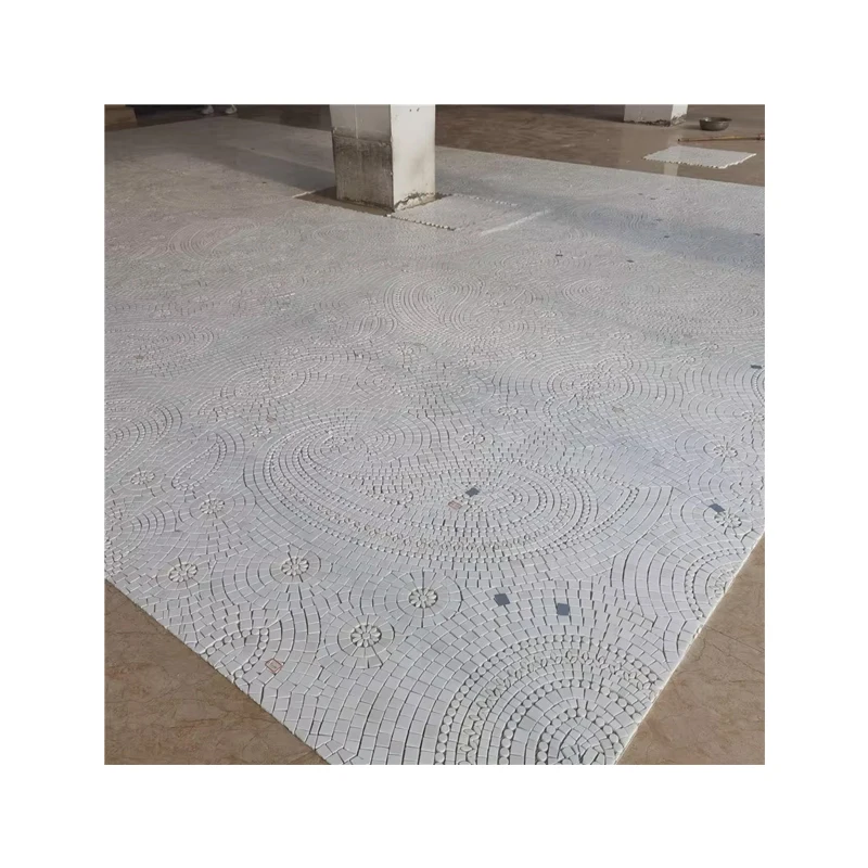 แผ่นตกแต่งศิลปะรูปสี่เหลี่ยมจัตุรัสแบบโมเสกหินอ่อนสีขาวที่สามารถปรับแต่งได้ตามความต้องการ แผ่นตกแต่งศิลปะรูปสี่เหลี่ยมจัตุรัสจากหินธรรมชาติในสไตล์ทันสมัย