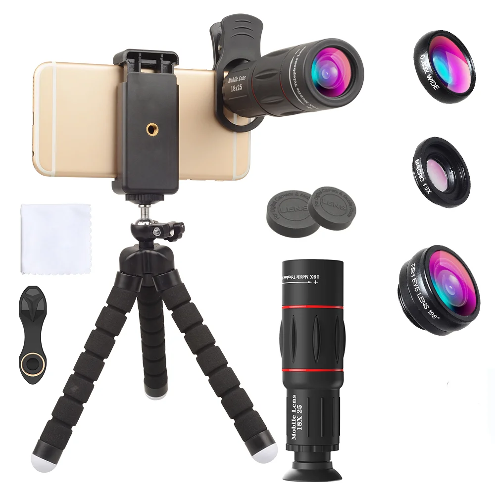 APEXEL Phone Camera Lens 18X Telescope Kit for Iphone 11