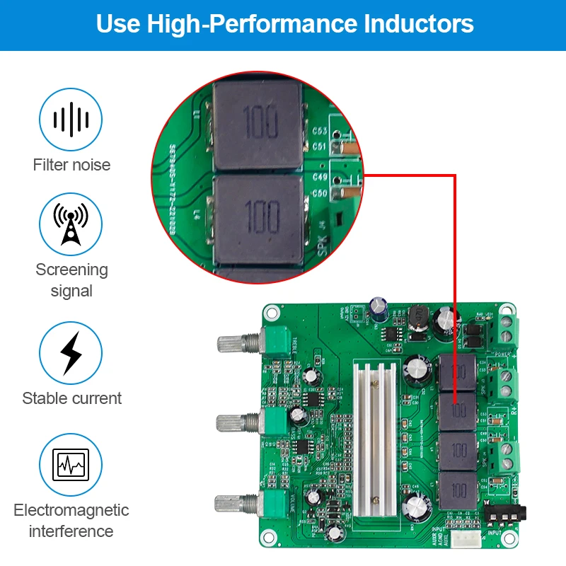 CS8685H Dual Channel Pure Digital Audio Stereo Amplifier PCB Circuit Board Class D 70W X 2 High Power Amplifier Module