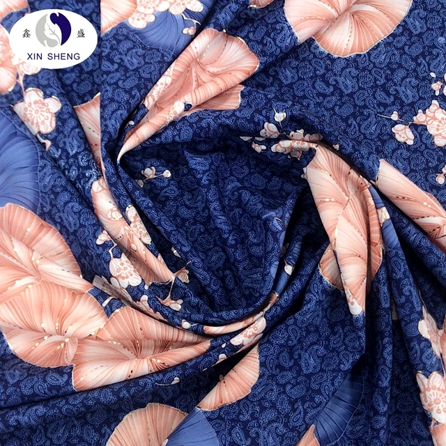 Poly 4 Way Stretch Supersoft Gold Foil Printing Fabric