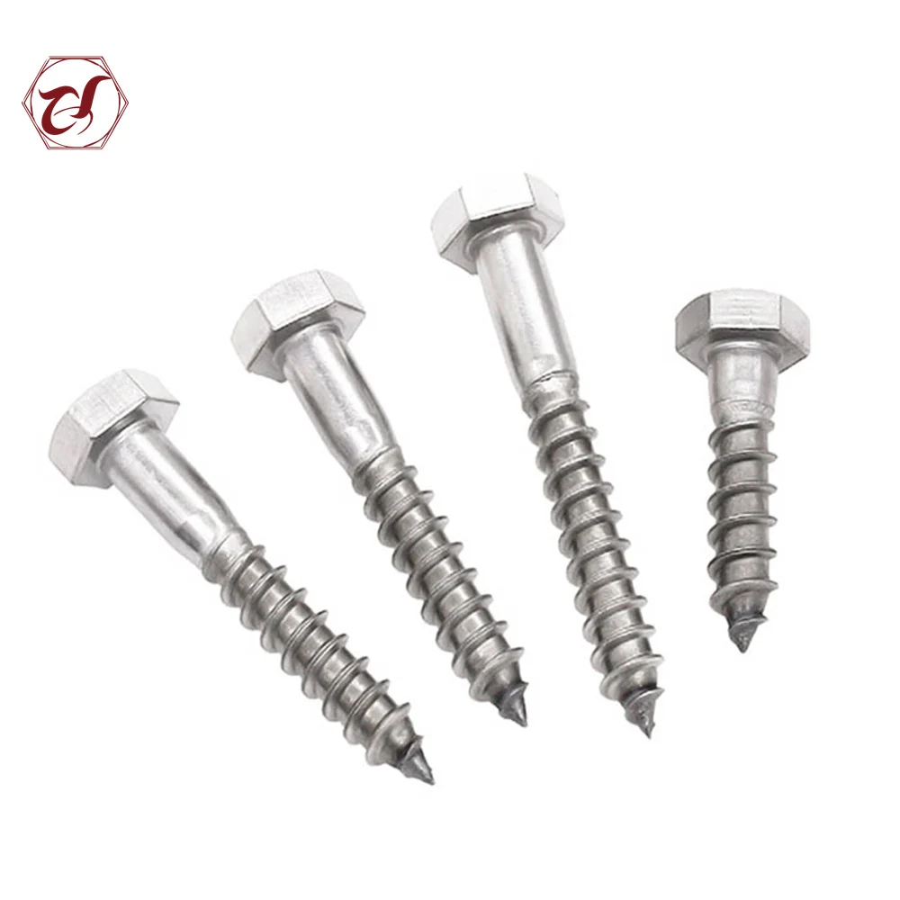 Fastener Manufacturer Stainless Steel Hexagon Head Wood Screws Din571