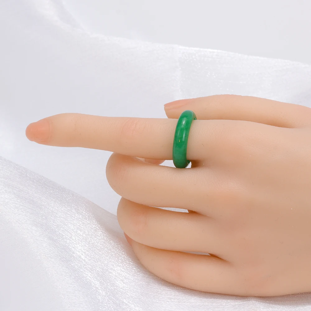 2022 Wholesale Cheap Genuine Light Green Jade Rings Naturakl Stone Jade  Rings Wholesale for Women