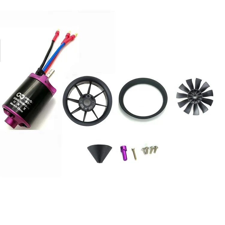 Power Fun Edf 70mm 12 Blades Ducted Fan With 3400kv 4s Brushless Motor Balanced Test Edf For Rc