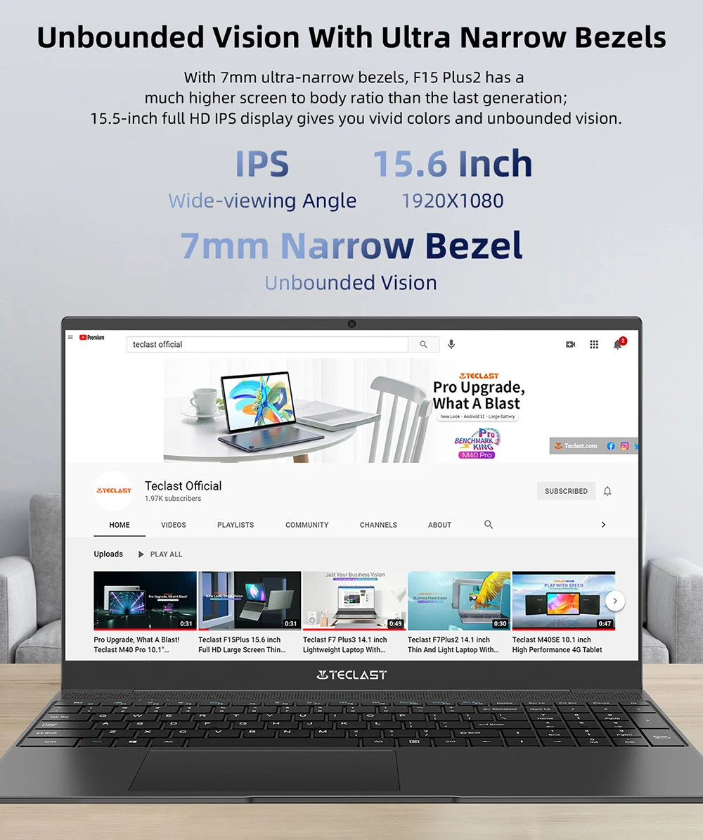 Teclast F15 Plus 2 15.6 Inch 1920X1080 Laptop Win10 8GB RAM 256GB