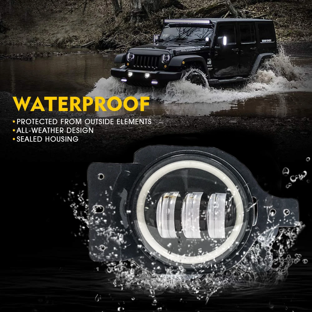 RGB Color 4inch Wrangler Fog Light with DRL White Function Car JL Fog Light by APP+Remote Control