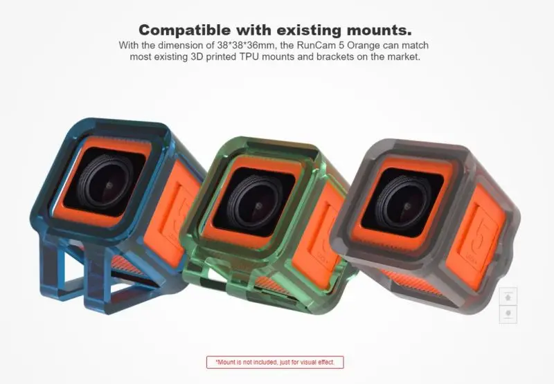 RunCam 5 Orange 4K FPV Action Camera - 1080P 120fps, 145° FOV, With 128GB SD Card For Drones & Sports
