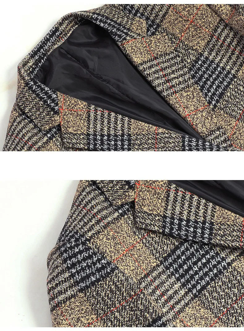 Men's Plaid Suit Coat Jacket For Autumn - Stylish Casual Look_voghion.com