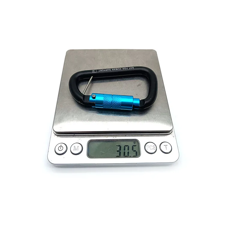 Carabiner Aluminum Screw Locking Gate Heavy Duty D-shape for Hiking Industrial camping Safety mosquetones de escalada de 5kn