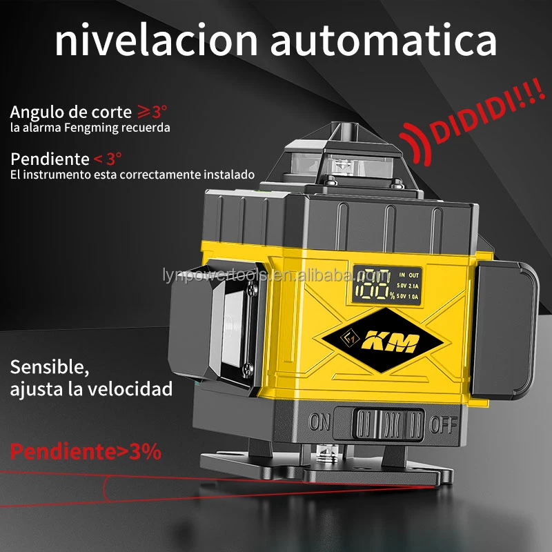 Km Wireless Nivel Laser 360 Green Selfleveling Liion Battery Rotary